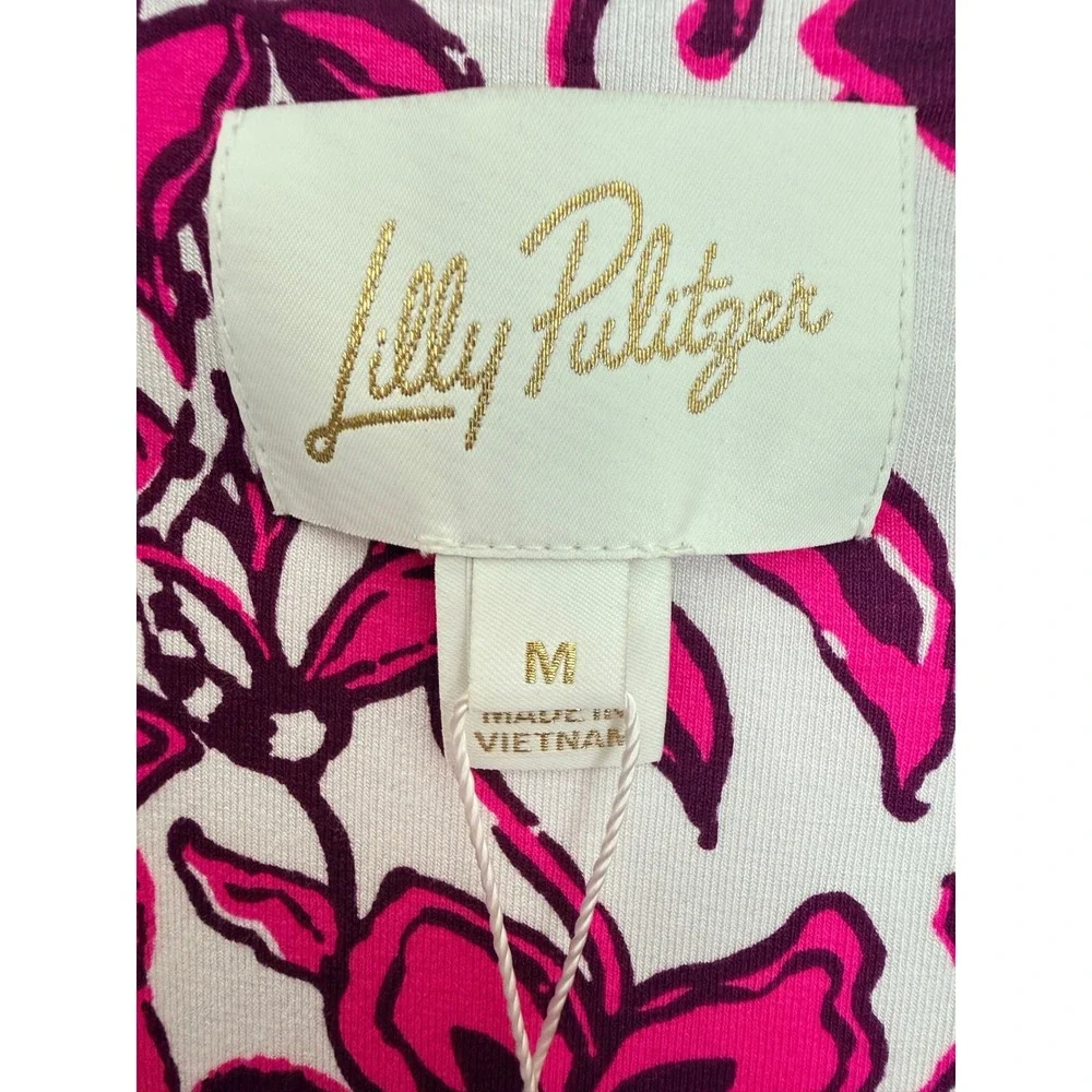 Lilly Pulitzer Skirted Romper Sz M Pink White Floral Coastal Retail $168 - Picture 9 of 12